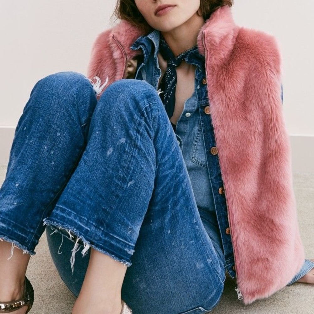 SOLD J. Crew Faux Fur Vest NWT